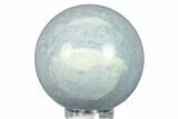 Polished Blue Calcite Sphere - Madagascar #277156-1